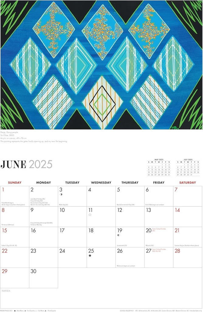 Aboriginal Art 2025 Horizontal Calendar