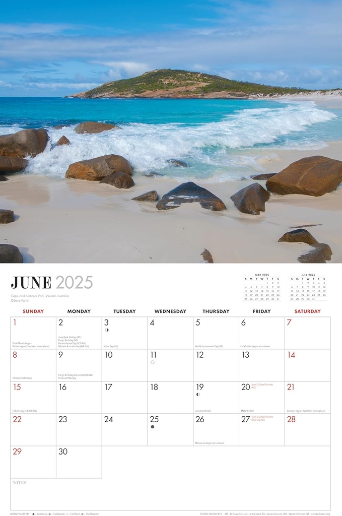 Visions of Australia 2025 Horizontal Calendar