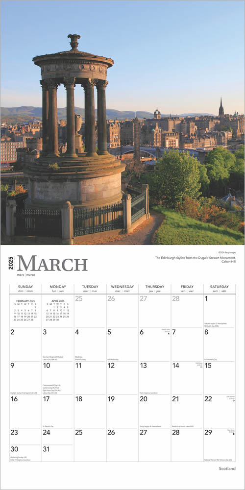 Scotland 2025 Square Calendar
