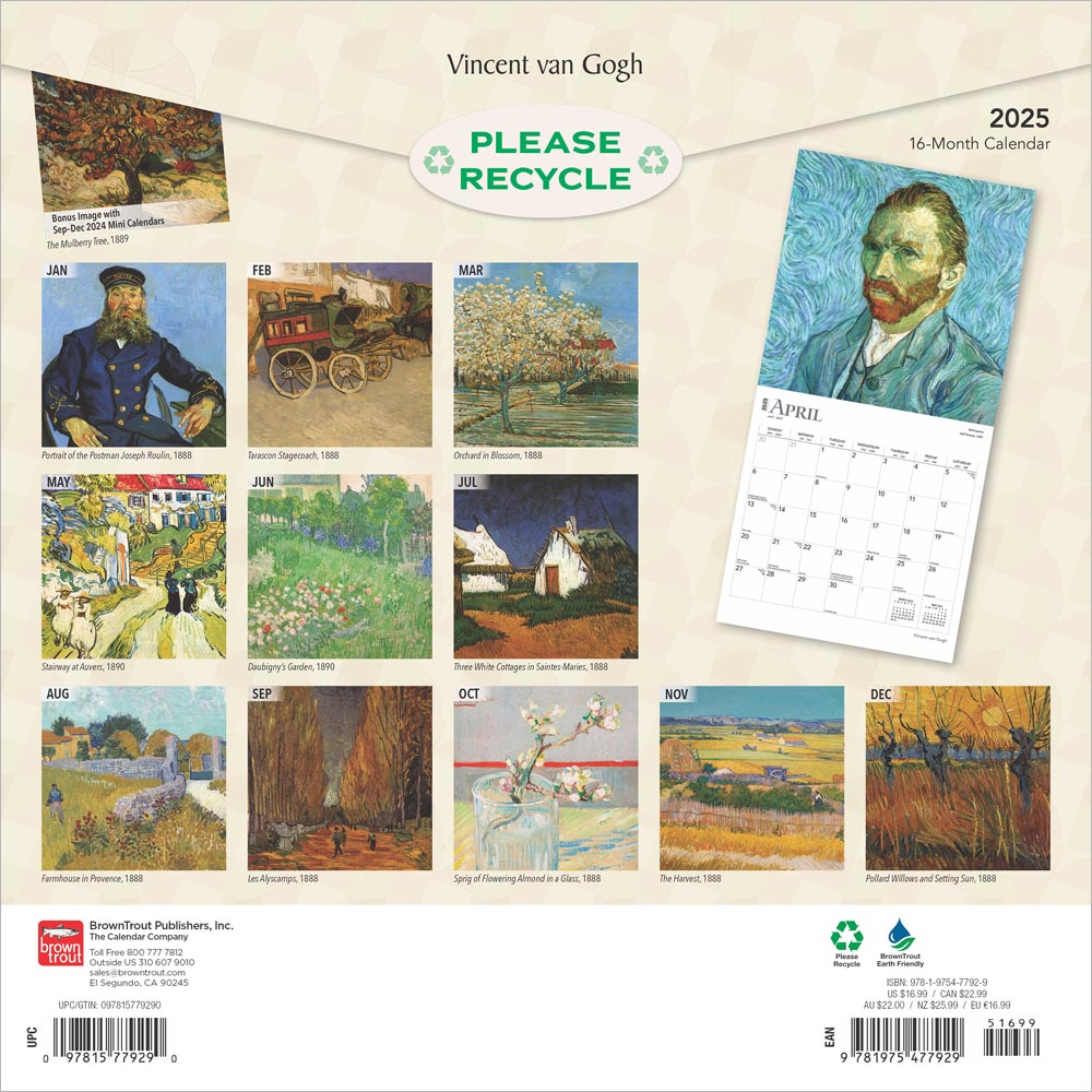 Vincent van Gogh 2025 Square Calendar