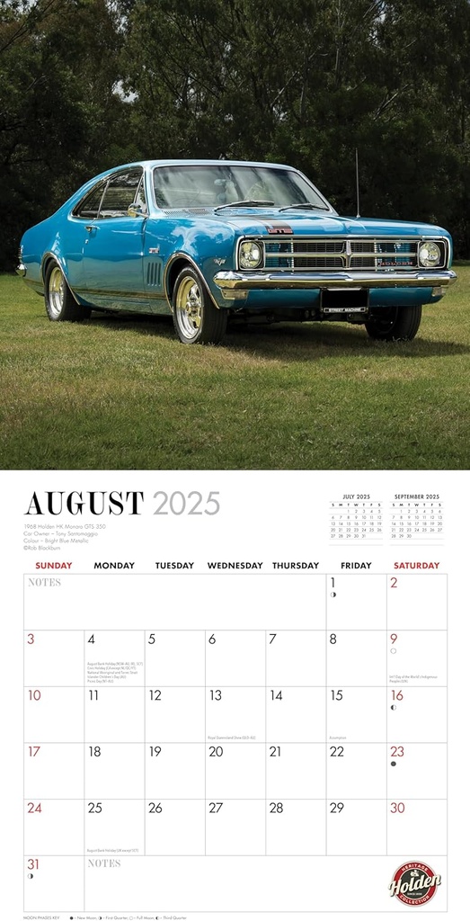 Classic Monaros 2025 Square Calendar