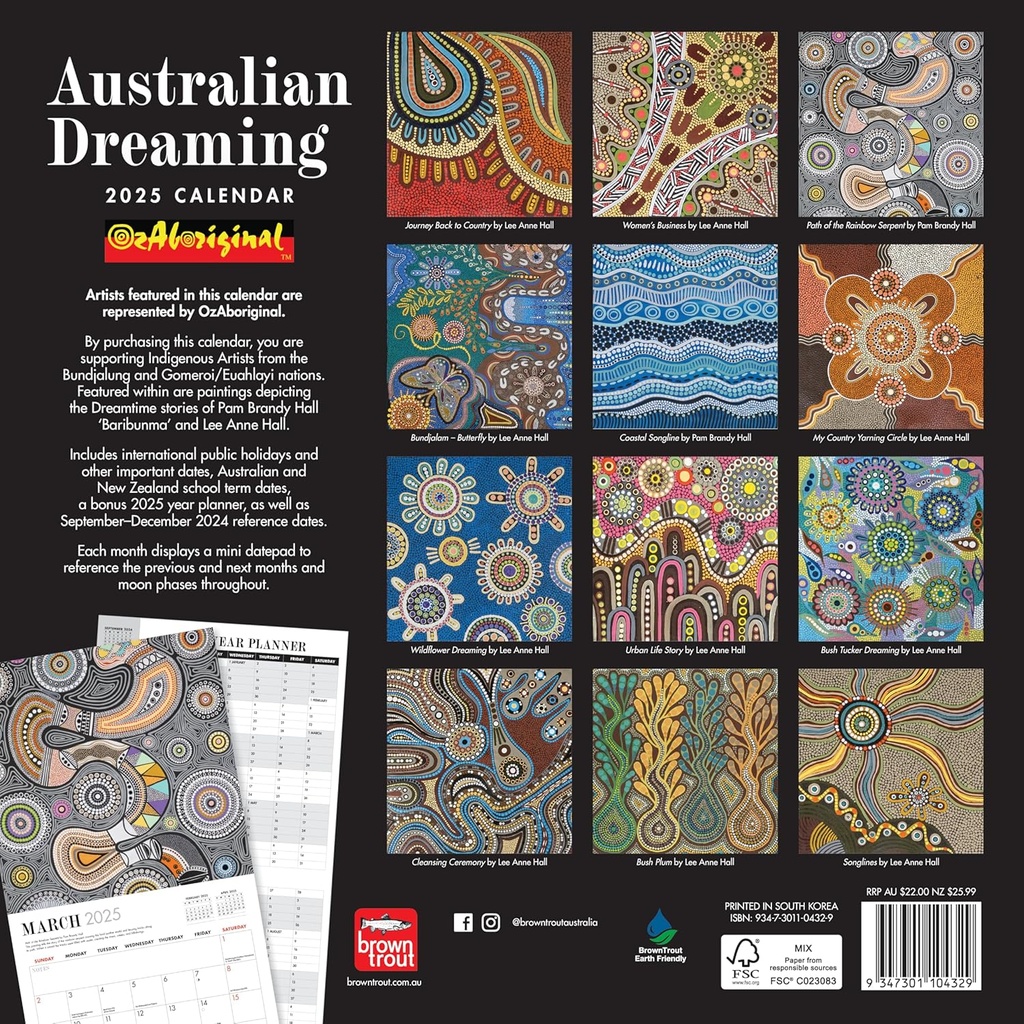 Australian Dreaming 2025 Square Calendar