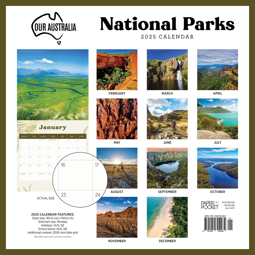 Our Australia - National Parks 2025 Calendar