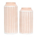 Flourish Peach Stripe Large Vase - Splosh (S&L Side))