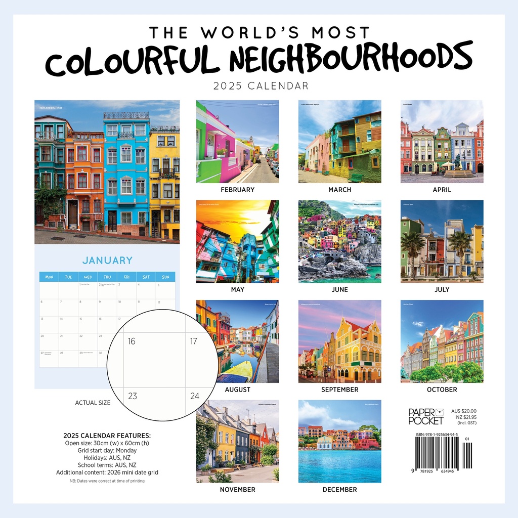 The World's Most Colourful Neighbourhoods 2025 Calendar