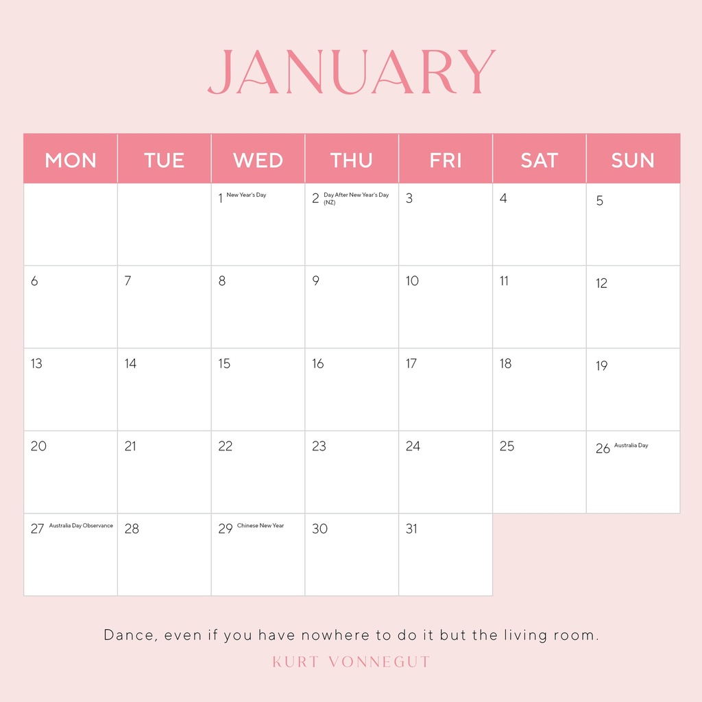 Ballet 2025 Calendar