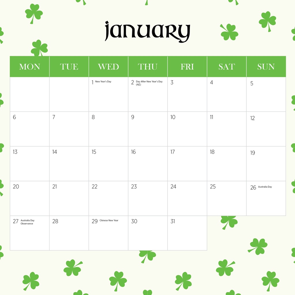Ireland 2025 Calendar
