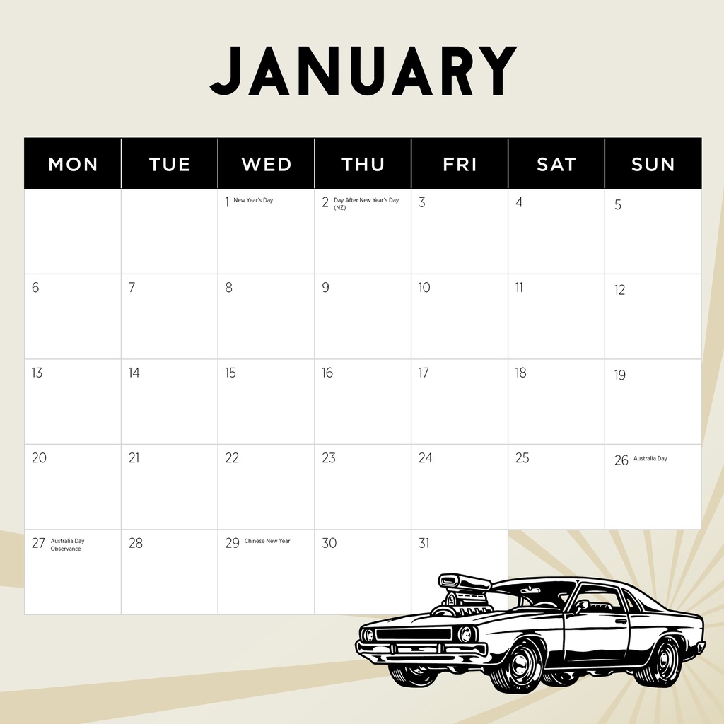 Hot Toranas 2025 Calendar