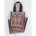 Happy Bag - Small Teal Folk Flower