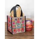 Happy Bag - Small Teal Folk Flower