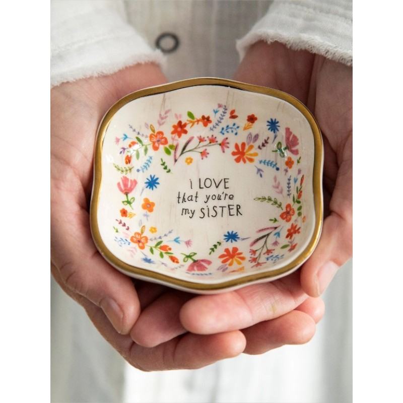 Antiqued Trinket Bowl - Sister