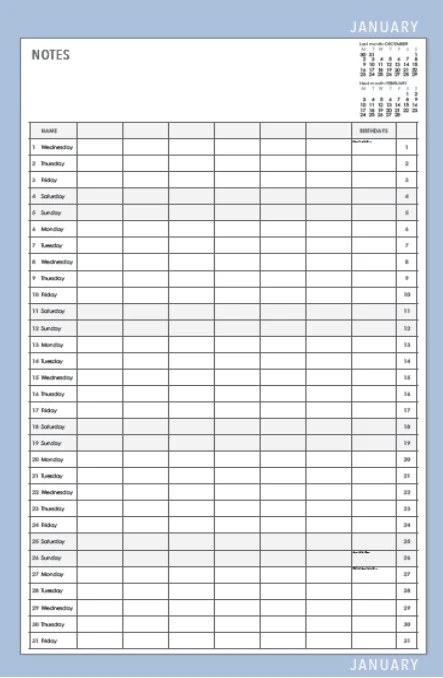 Family Life Planner 2025 Mini Calendar