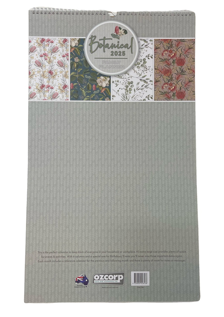 Botanical Family Planner 2025 Calendar