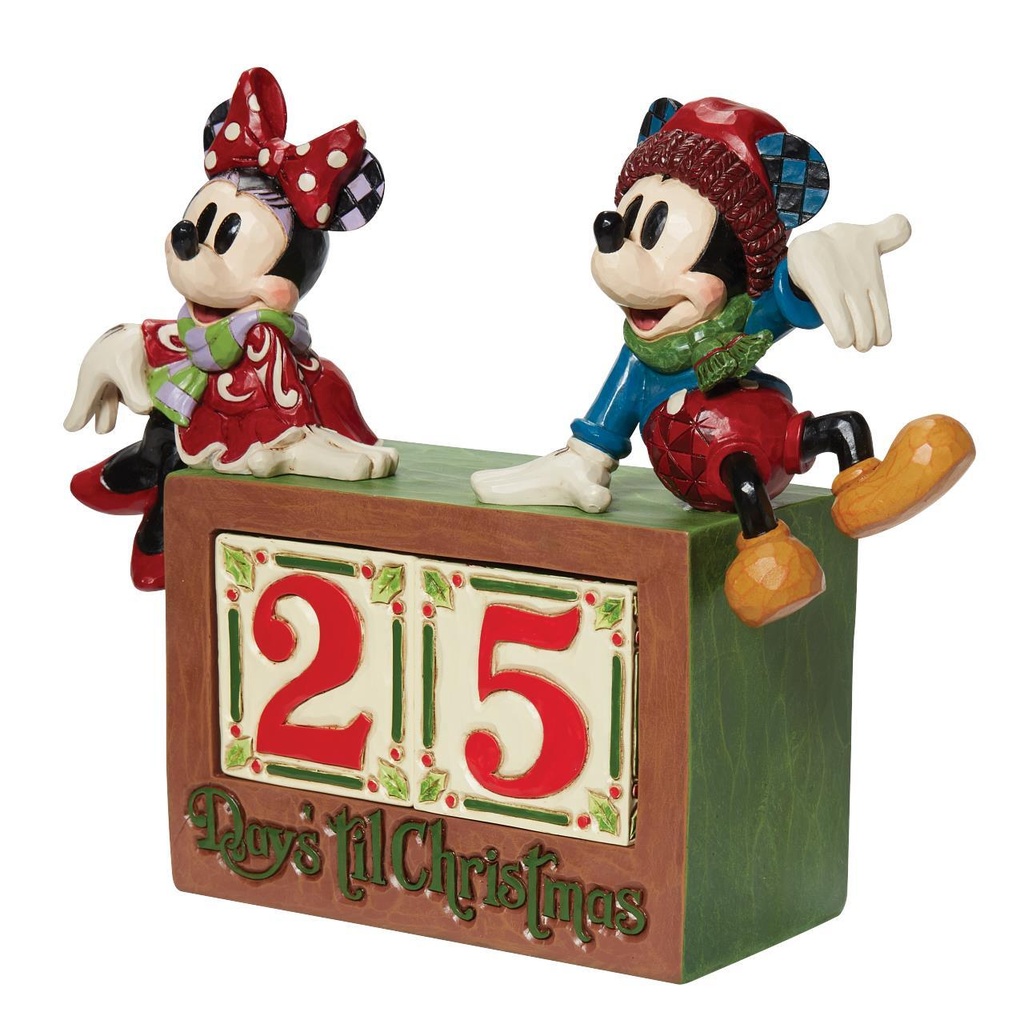 Mickey & Minnie Mouse "The Christmas Countdown" Figurine - Disney Traditions by Jim Shore