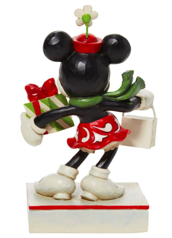 Minnie Mouse with Bag and Gift "Holiday Glamour" Figurine - Disney Traditions by Jim Shore