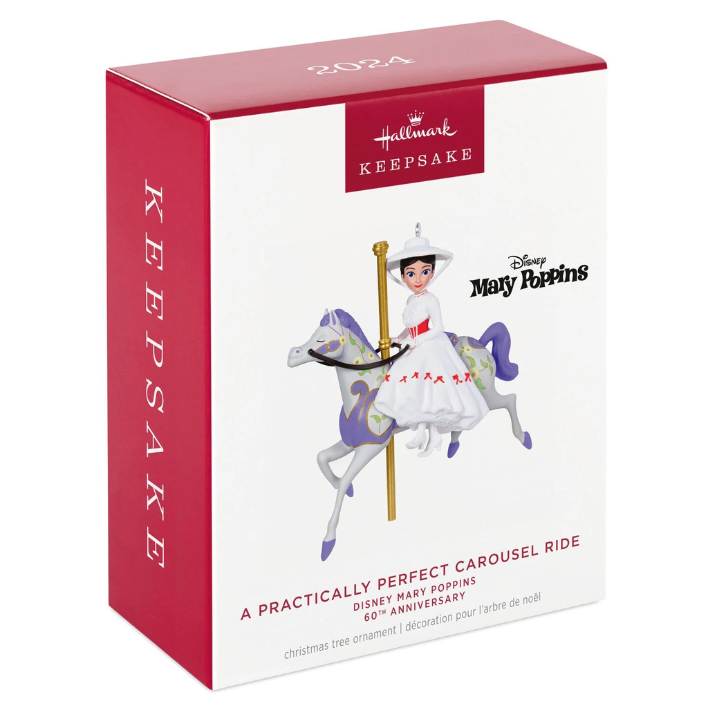 Disney Mary Poppins (60th Anniversary) A Practically Perfect Carousel Ride - 2024 Hallmark Keepsake Christmas Ornament