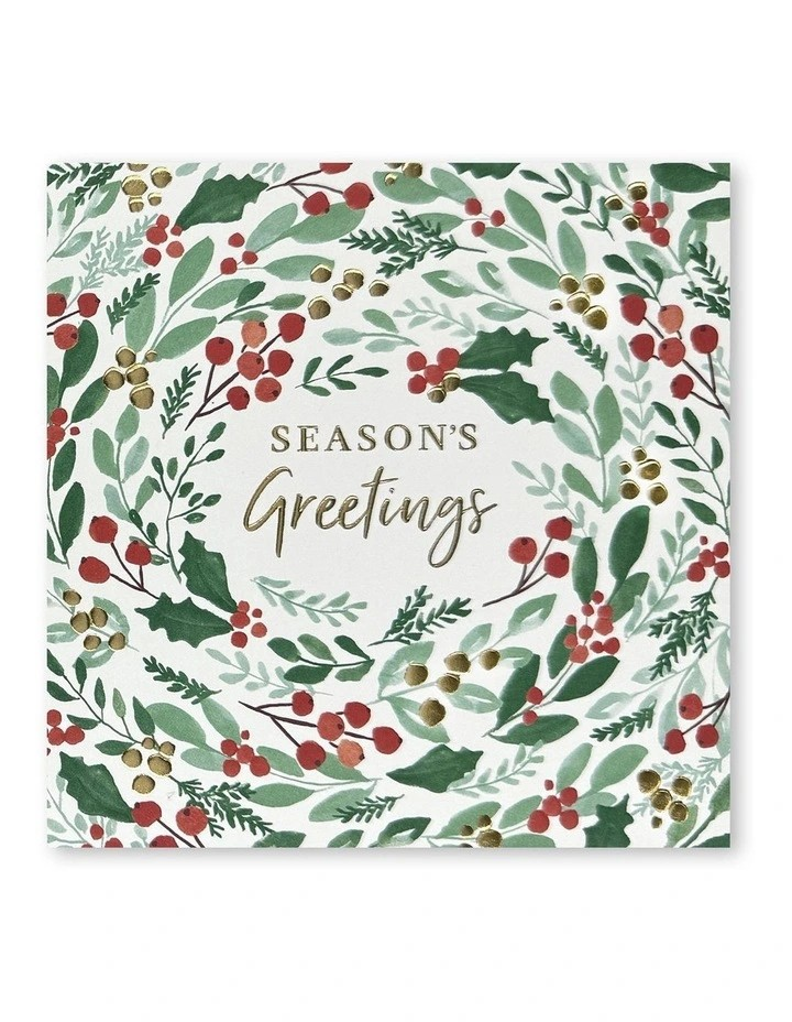 Simson Boxed Christmas Cards (Prostate Cancer Charity Pack of 10) - Holly Berry