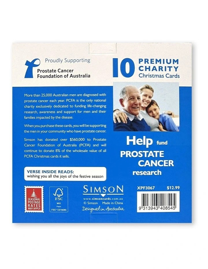 Simson Boxed Christmas Cards (Prostate Cancer Charity Pack of 10) - Holly Berry