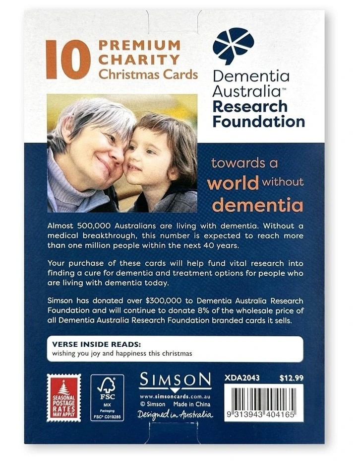 Simson Boxed Christmas Cards (Dementia Australia Charity Pack of 10) - Bush Flora