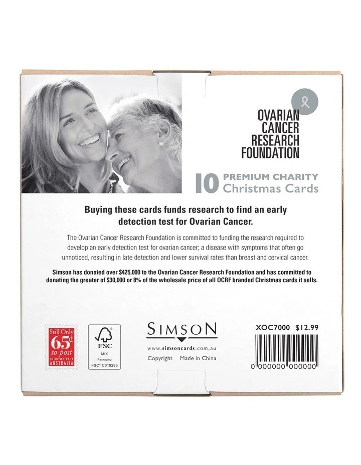 Simson Boxed Christmas Cards (Ovarian Cancer Charity Pack of 10) - Mary & Joseph