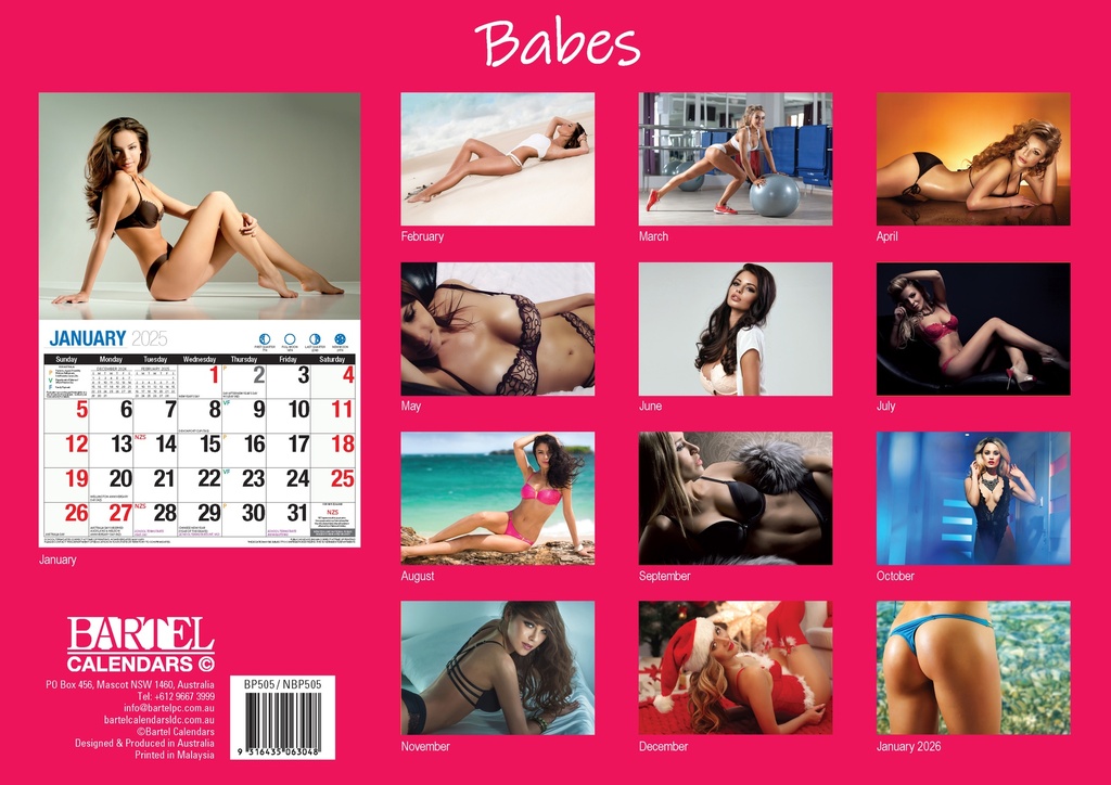 Big Print Babes 2025 Calendar