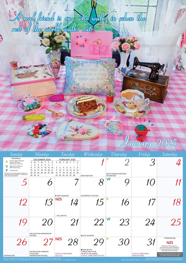 Big Print Friendships 2025 Calendar
