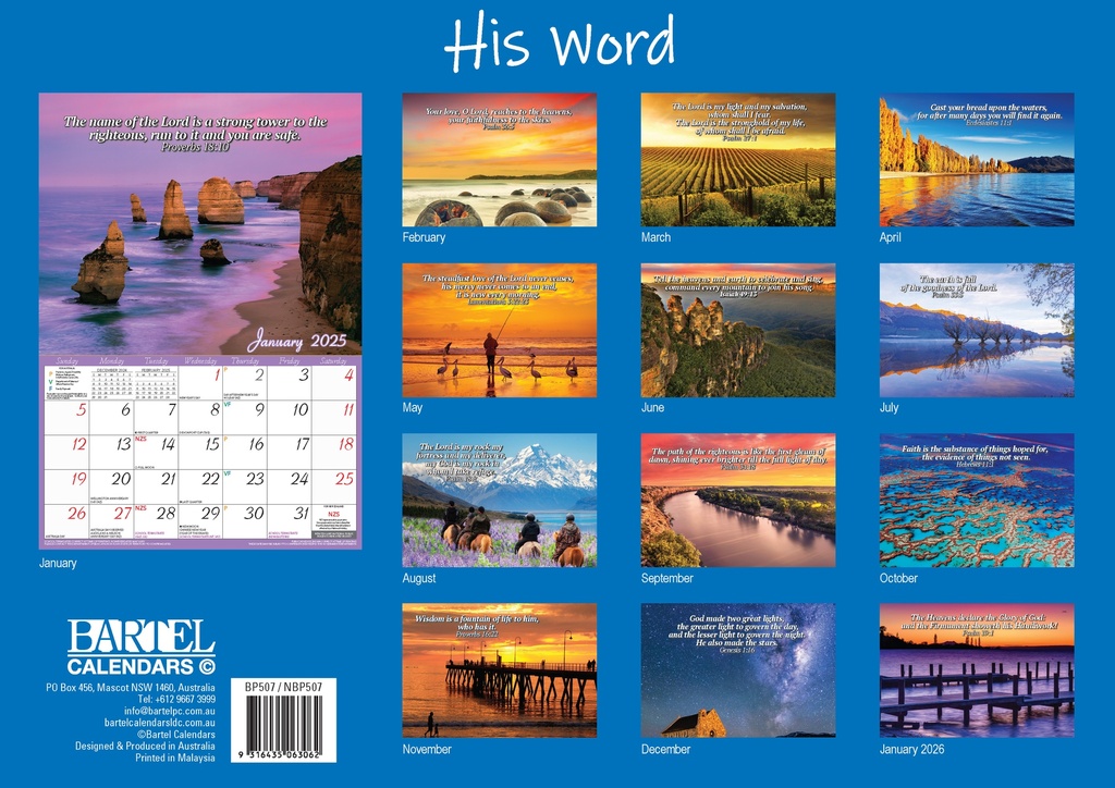 Big Print His Word 2025 Calendar
