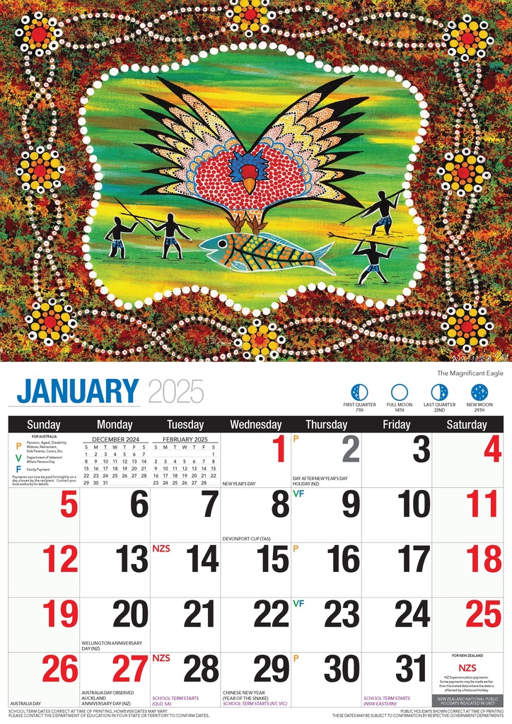 Big Print Dreamtime 2025 Calendar