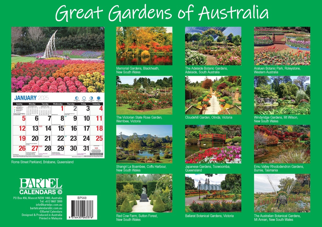 Big Print Great Gardens 2025 Calendar