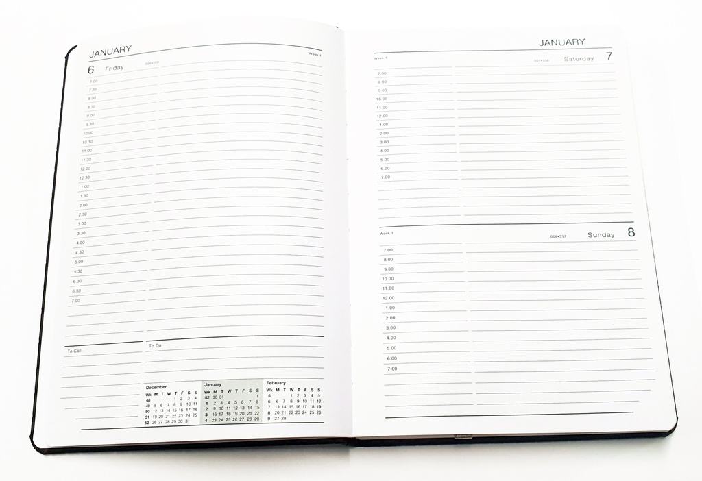2025 A5 DTP Diary - Croc Casebound Black