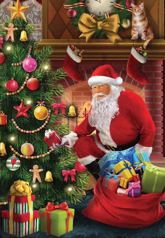 Henderson Greetings Charity Boxed Christmas Cards (Pack of 8) - Santa Reading List