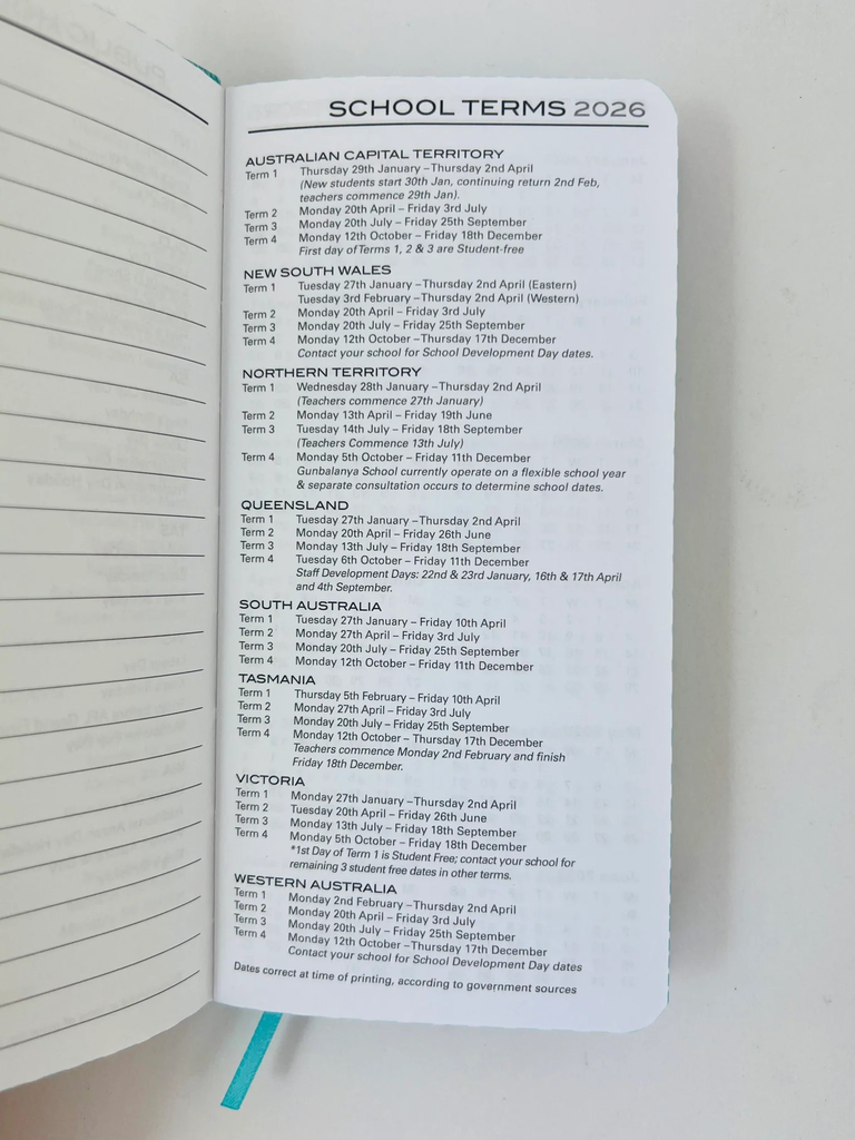 25-26 Financial Year Diary Purse Aqua - Ozcorp