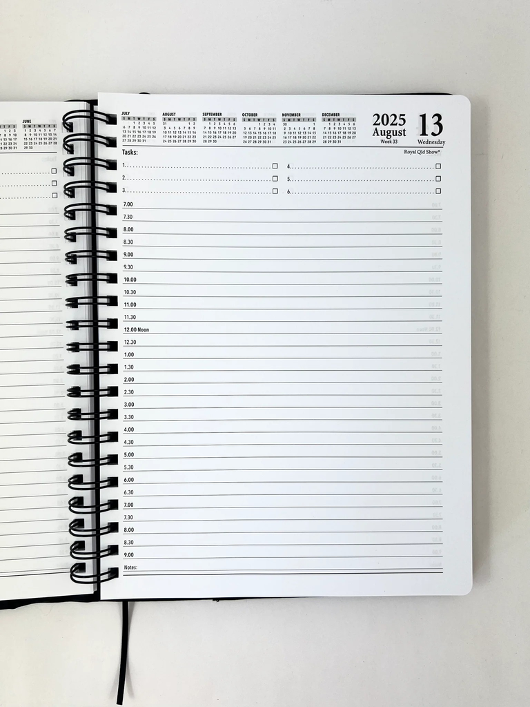2025-2026 Financial Year Diary - A4 DTP Spiral Black