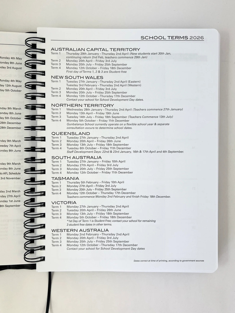 2025-2026 Financial Year Diary - A4 DTP Spiral Black