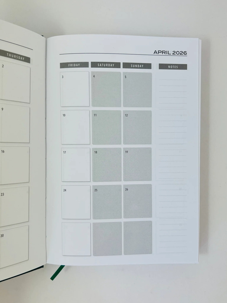 2025-2026 Financial Year Diary - A5 DTP Green