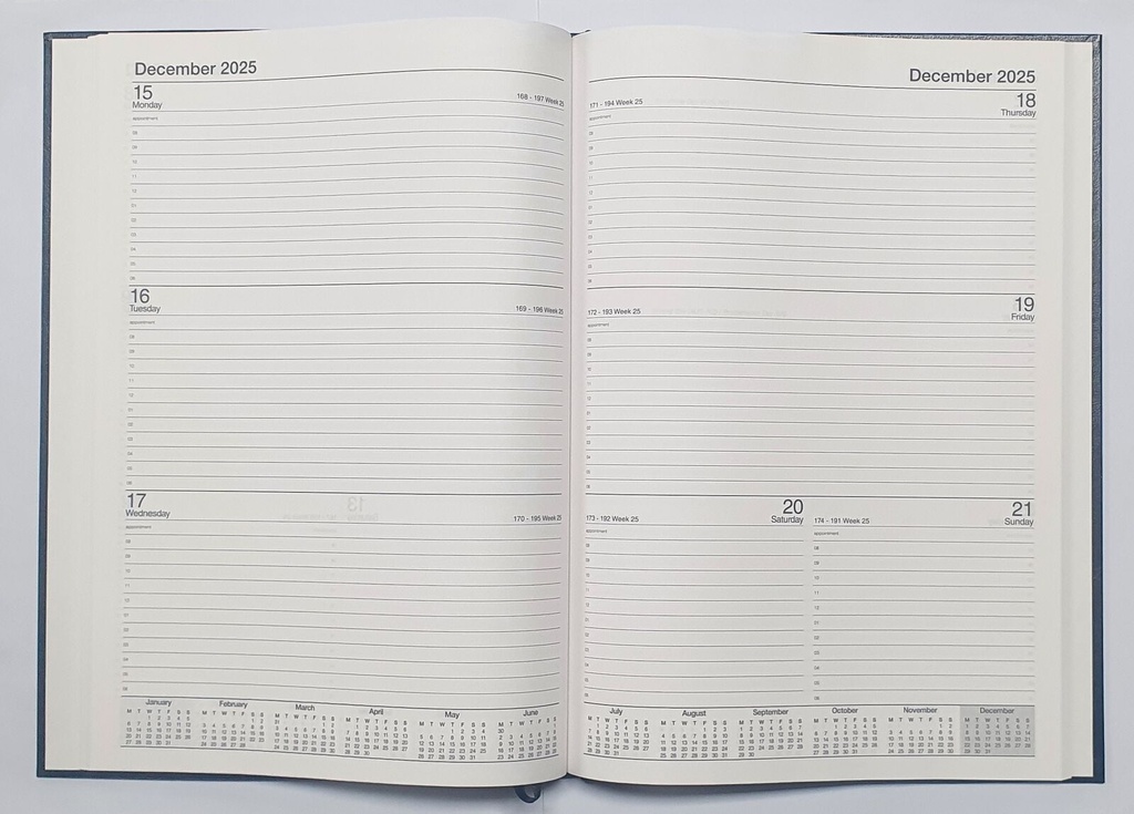 2025-2026 Financial Year Diary - Cumberland A4 Week-To-View (WTV) Black