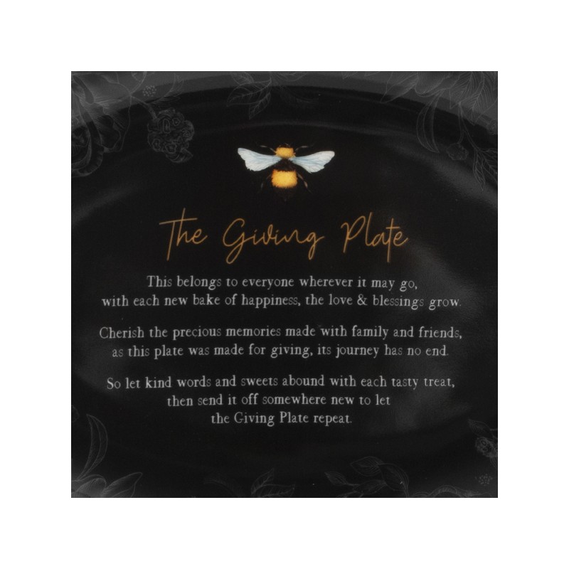 Beeutiful Bee's Giving Plate - Black Oval