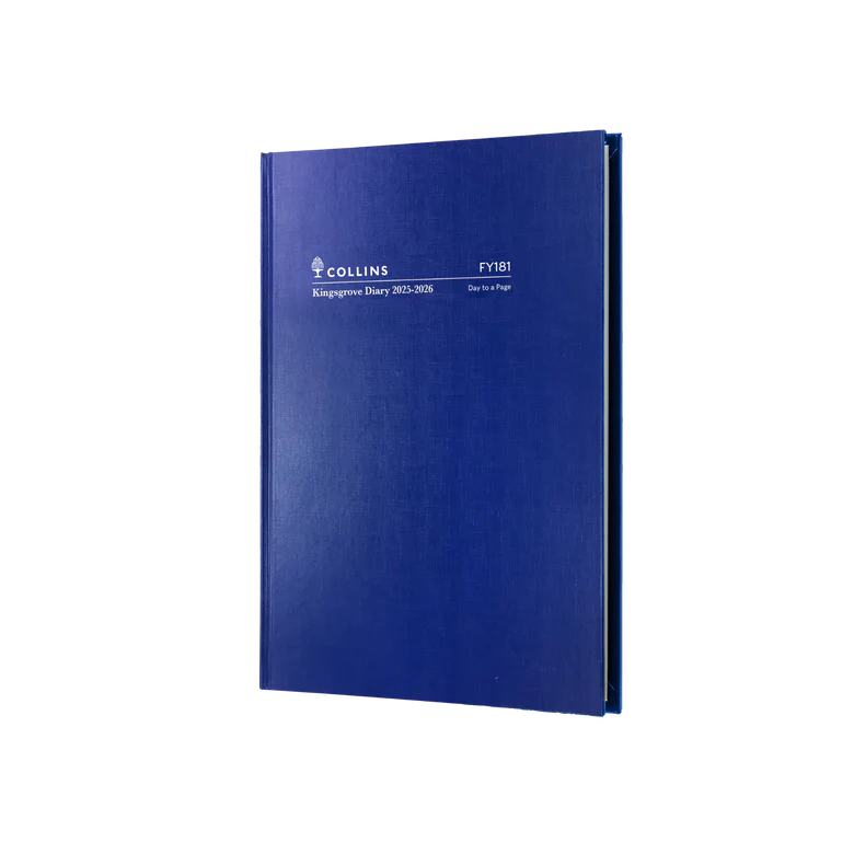 2025-2026 Financial Year Diary - Collins Kingsgrove A5 Day-To-A-Page (DTP) Blue