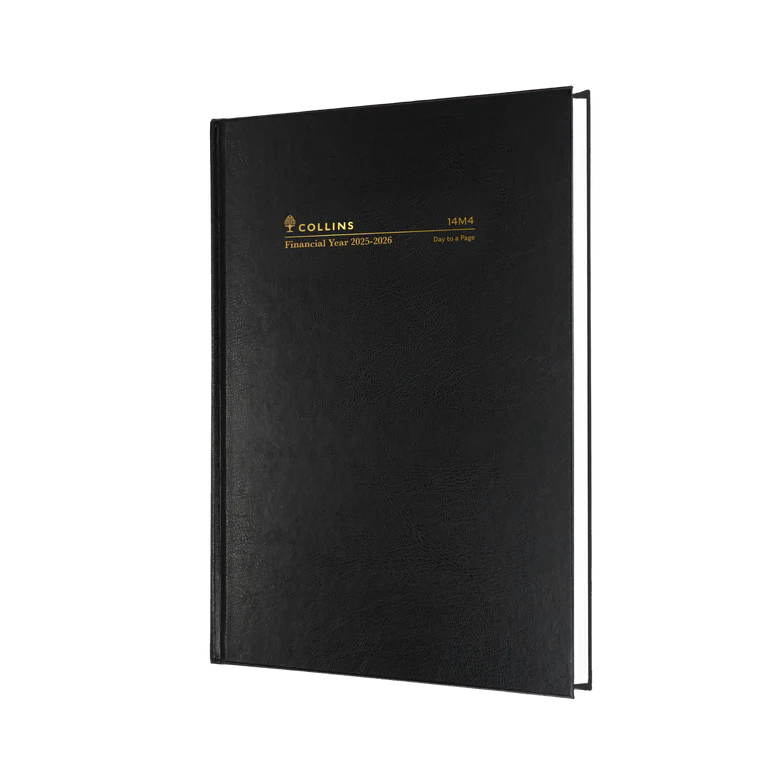 2025-2026 Financial Year Diary - Collins A4 Day-To-A-Page (DTP) Black