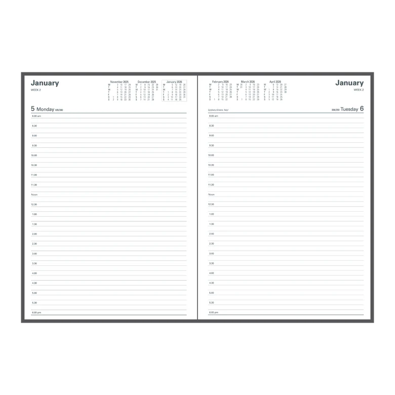 2025-2026 Financial Year Diary - Collins A4 Day-To-A-Page (DTP) Black