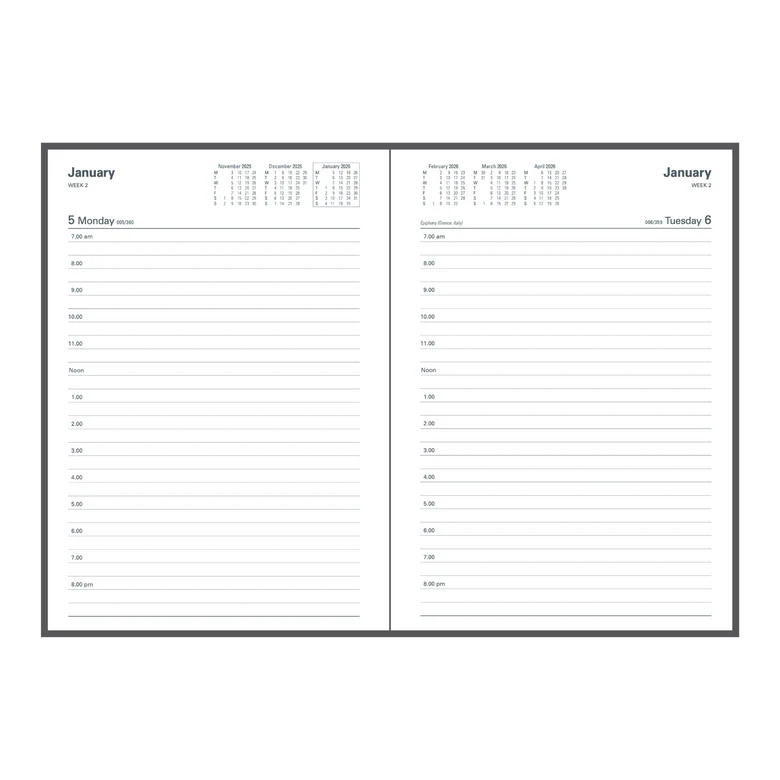 2025-2026 Financial Year Diary - Collins A5 Day-To-A-Page (DTP) Black
