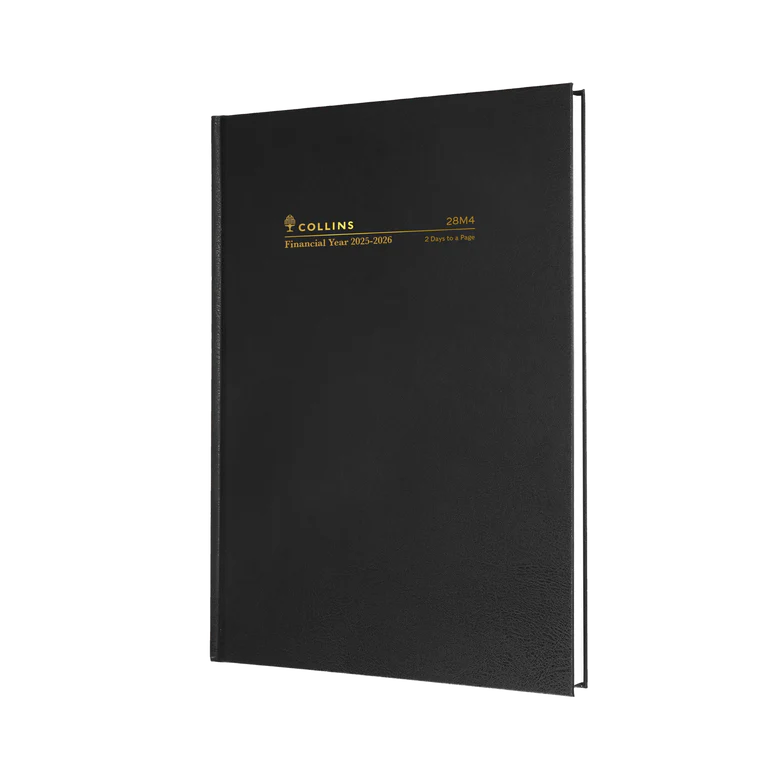 2025-2026 Financial Year Diary - Collins A5 2-Days-To-A-Page (2DTP) Black