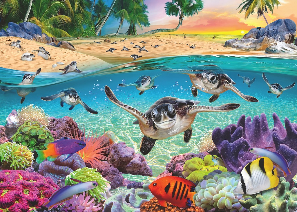 Race of the Baby Sea Turtles 500pc Large Format Puzzle - Ravensburger