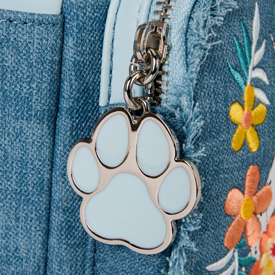 Disney - Dogs & Cats Faux Denim Fringe Mini Backpack - Loungefly