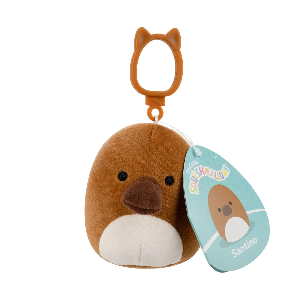 Santino the Brown Platypus 3.5 inch Squishmallows Clips 