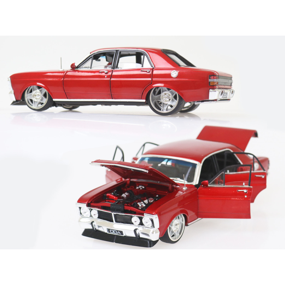 1:24 Candy Red XY Ford Falcon Custom w/ Super Charged Barra Engine