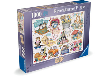 Crazy Cats: Cats Calendar 1000pc Puzzle - Ravensburger