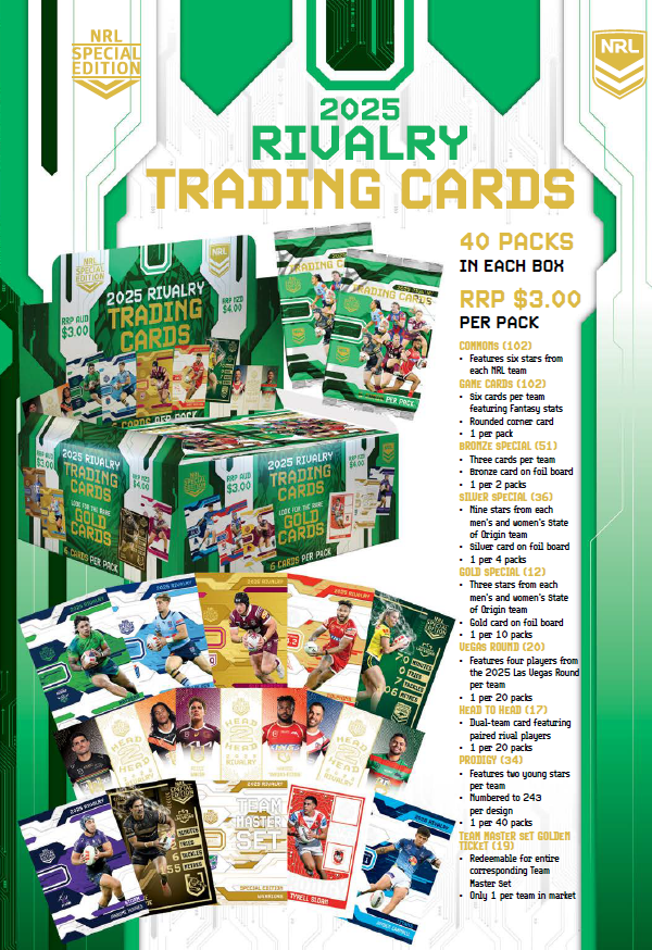 2025 NRL Rivalry Trading Cards Booster Pack