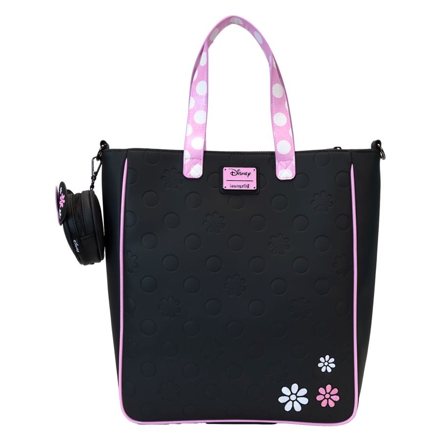 Disney - Minnie Mouse Floral Rock the Dots Tote Bag with Coin Bag - Loungefly