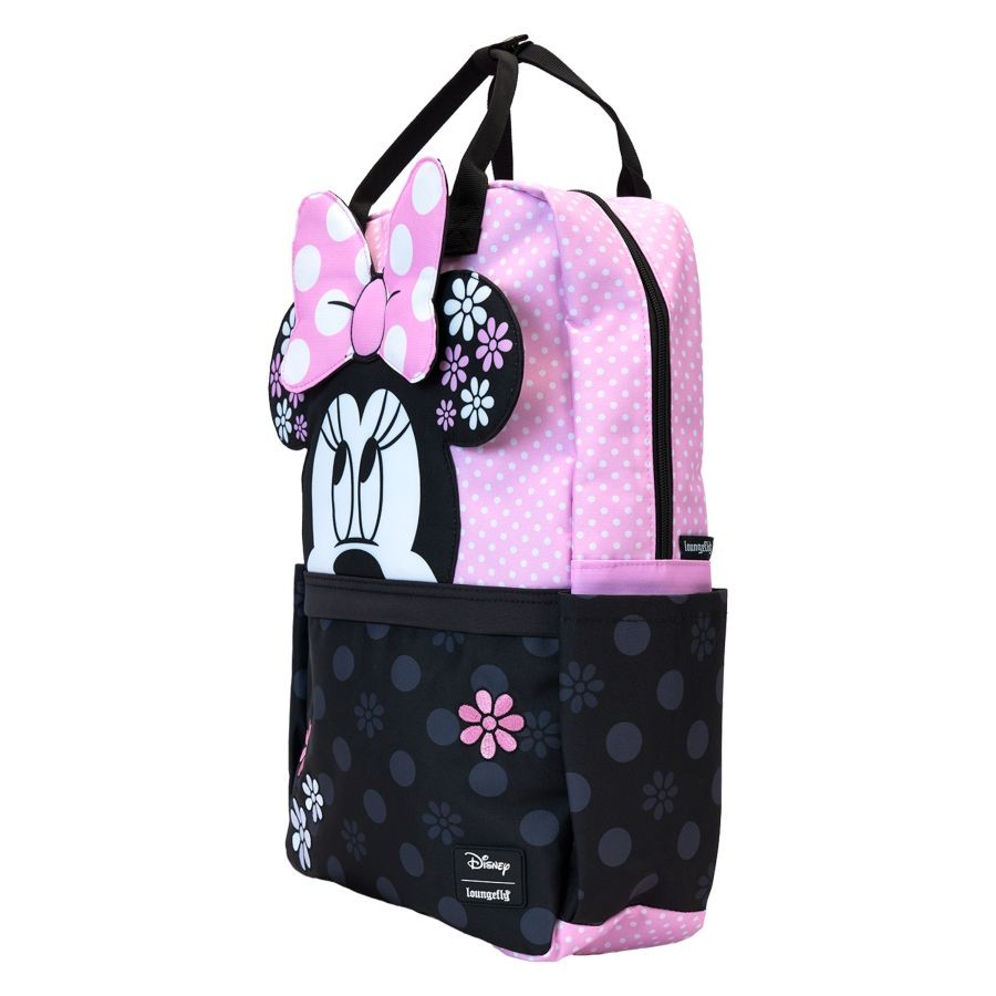 Disney - Minnie Mouse Floral Rock the Dots Nylon Full-Size Backpack - Loungefly
